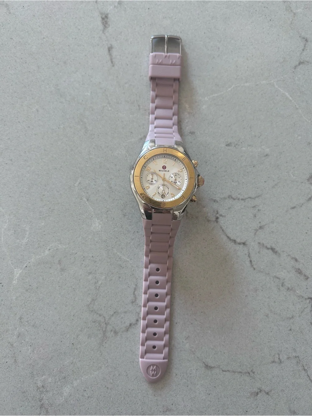 Michele Tahitan Mauve Rose Jelly Bean Watch 40 Mm gold/silver